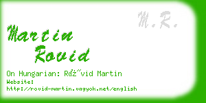 martin rovid business card